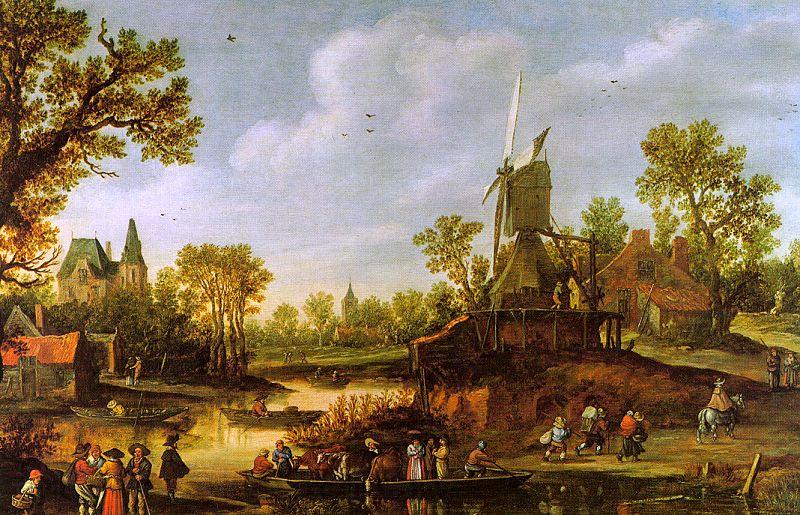 Jan van  Goyen River Landscape France oil painting art
